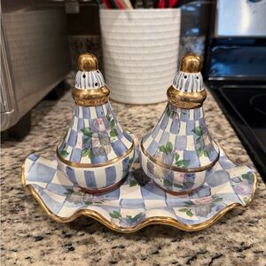 Vintage MacKenzie-Childs salt and pepper shakers